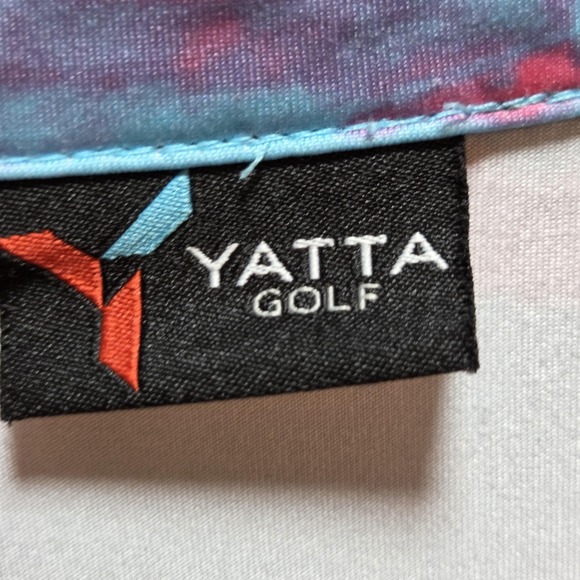 Yatta Golf Polo Shirt Mens 3XL Blue Pink Abstract Print Stretch Performance - Picture 4 of 8